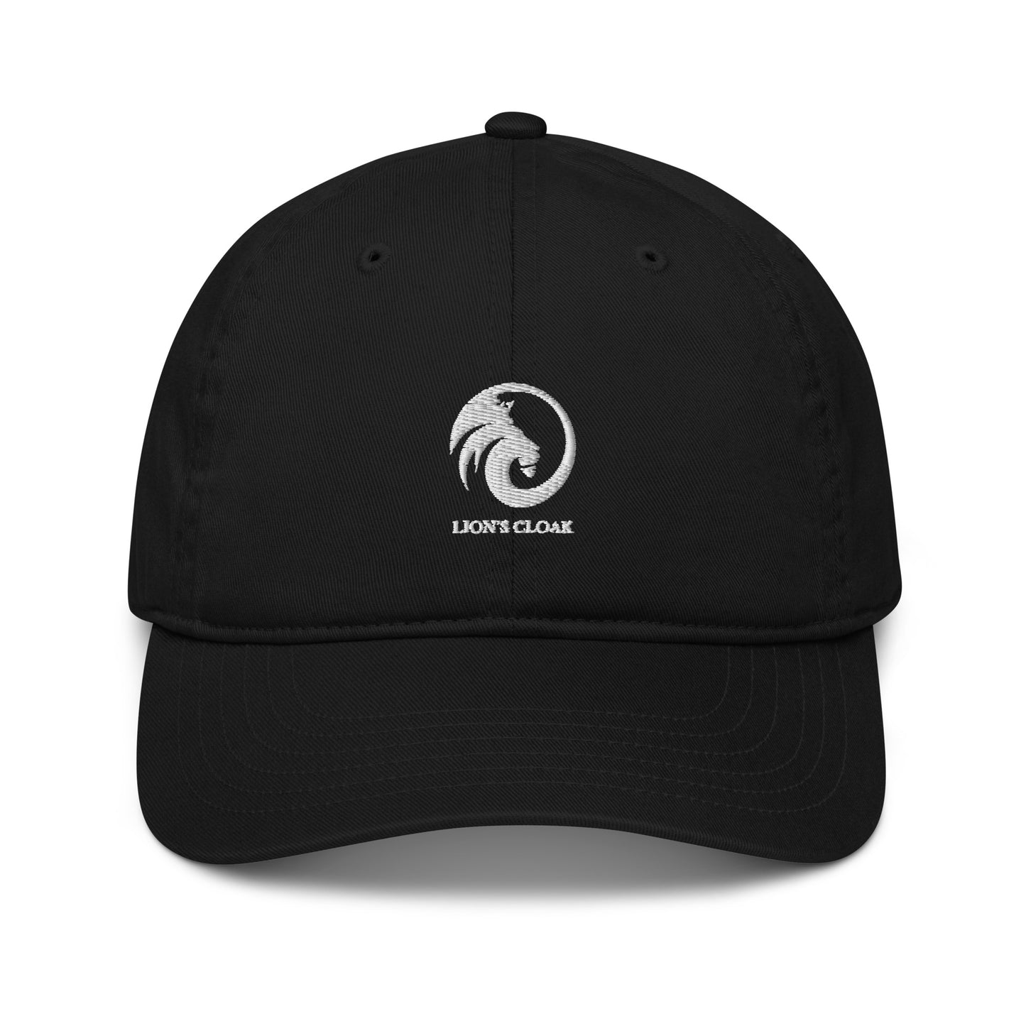 Lion's Cloak Logo Organic dad hat Embroidered