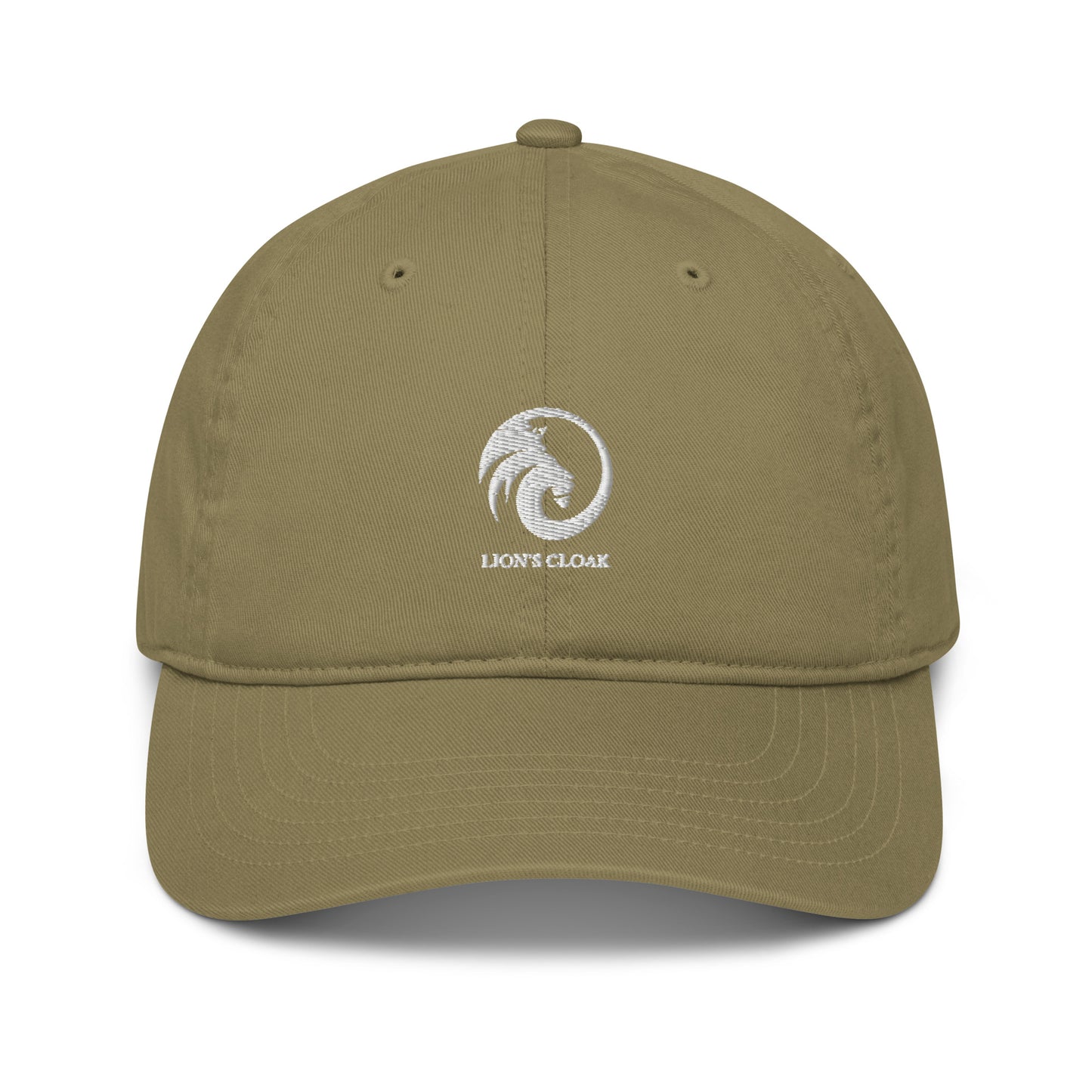 Lion's Cloak Logo Organic dad hat Embroidered