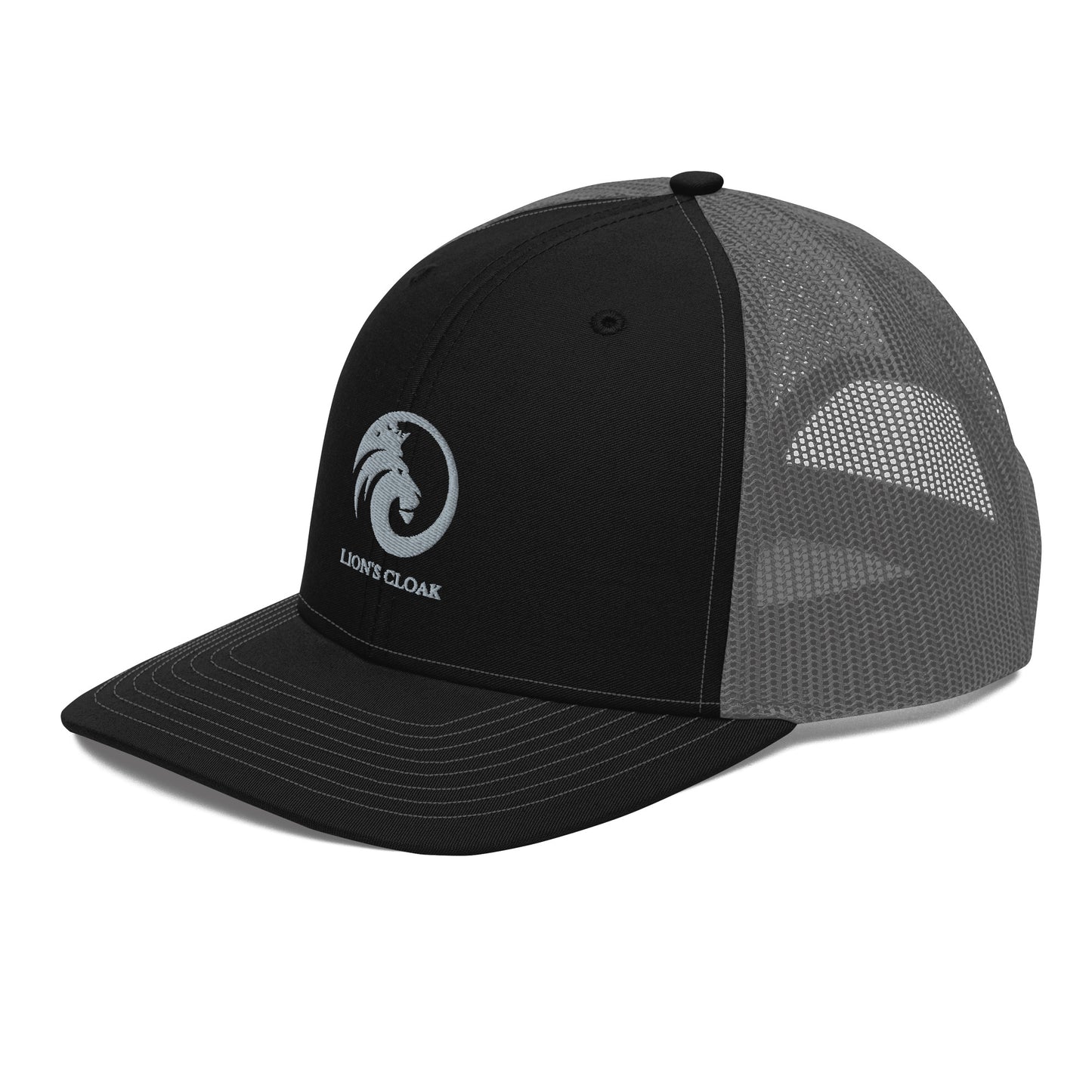 Embroidered Trucker Cap With Lion's Cloak Logo