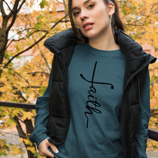 Faith Cross (Black) Long Sleeve Tee