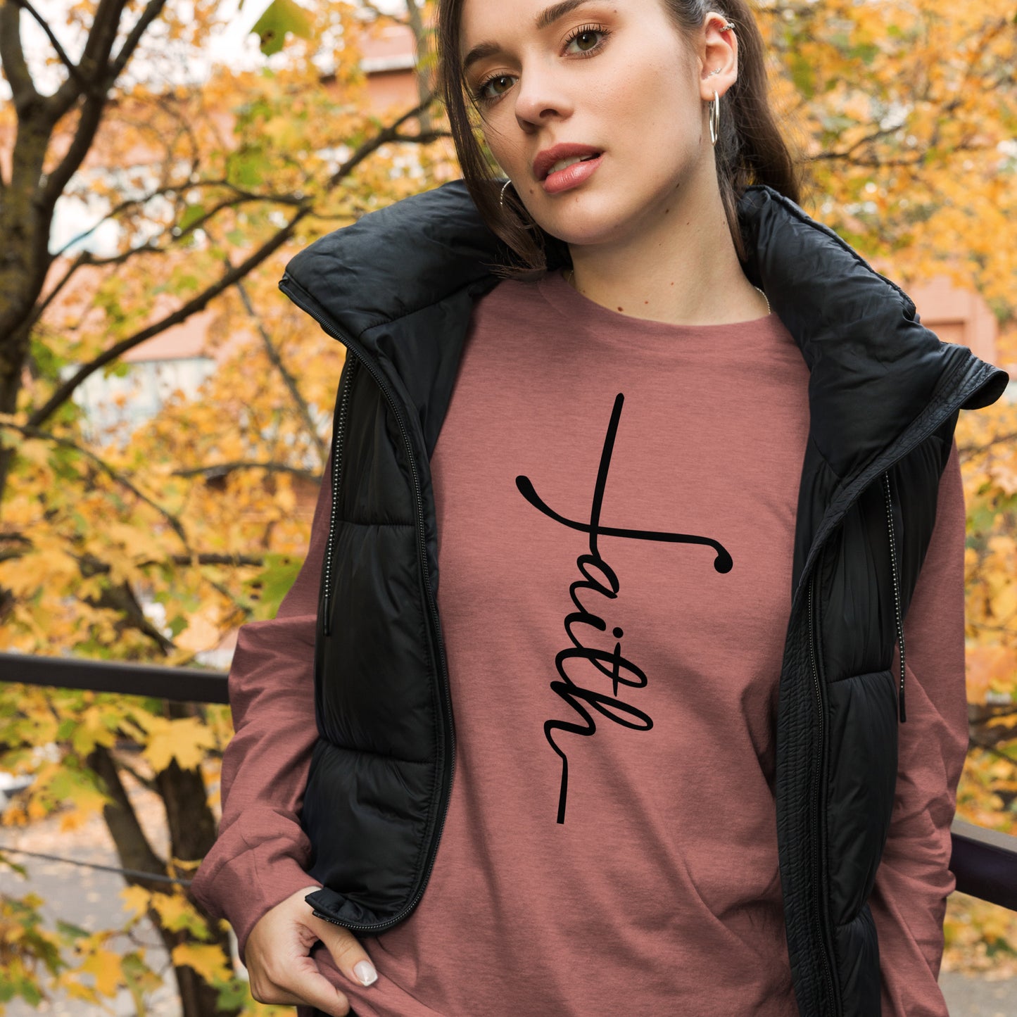 Faith Cross (Black) Long Sleeve Tee