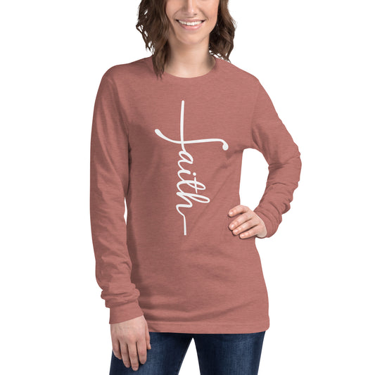 Faith Cross (White) Long Sleeve Tee