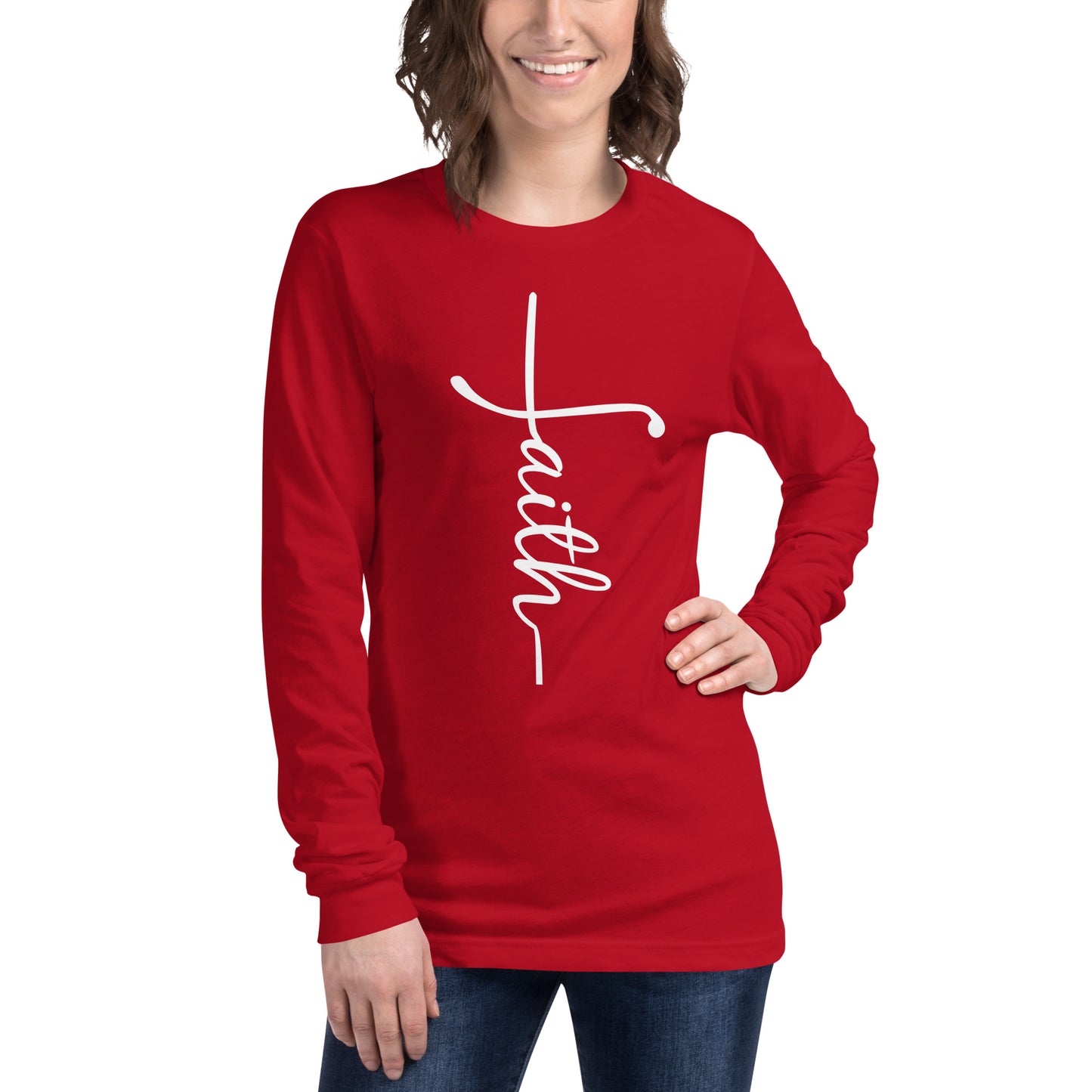 Faith Cross (White) Long Sleeve Tee