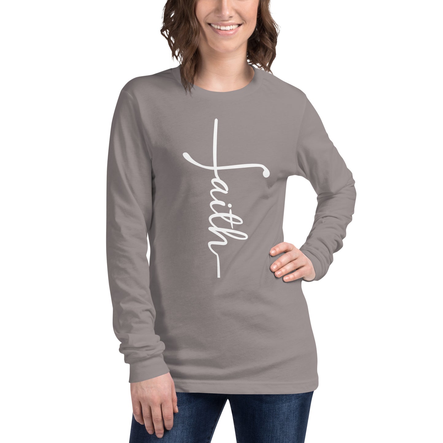 Faith Cross (White) Long Sleeve Tee